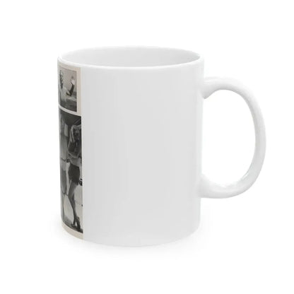 Jeanne Carmen #155 - Celebrity Sleuth Magazine Page Article, 4 Photos, 1 Art & Poster on Page 12 (Vintage Female Icon) White Coffee Mug - Go Mug Yourself