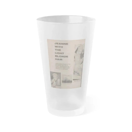 Jeanne Carmen #157 - Pages 36 Pages 1 of 4+3 B&W Photos & 3 Captions from Sir! Mag. April '60 (Vintage Female Icon) Frosted Pint Glass 16oz 16oz Frosted - Go Mug Yourself