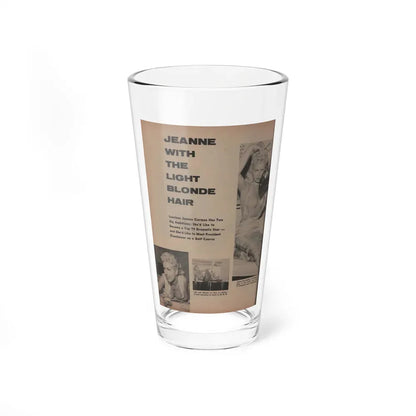 Jeanne Carmen #157 - Pages 36 Pages 1 of 4+3 B&W Photos & 3 Captions from Sir! Mag. April '60 (Vintage Female Icon) Pint Glass 16oz 16oz - Go Mug Yourself