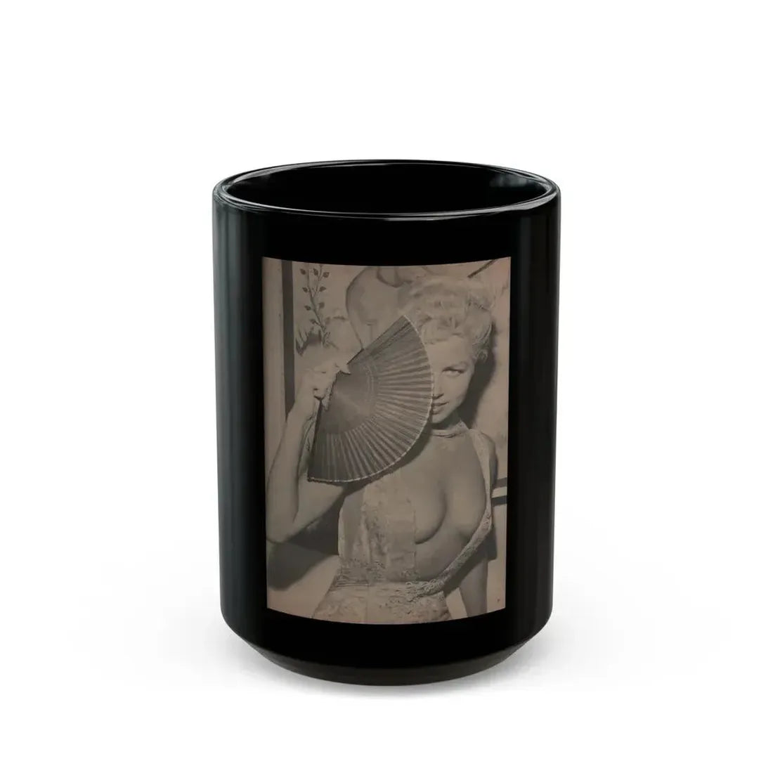 Jeanne Carmen #158 - Pages 37 Pages 2 of 4+1 Full Page B&W Photo from Sir! Mag. April '60 (Vintage Female Icon) Black Coffee Mug 15oz - Go Mug Yourself