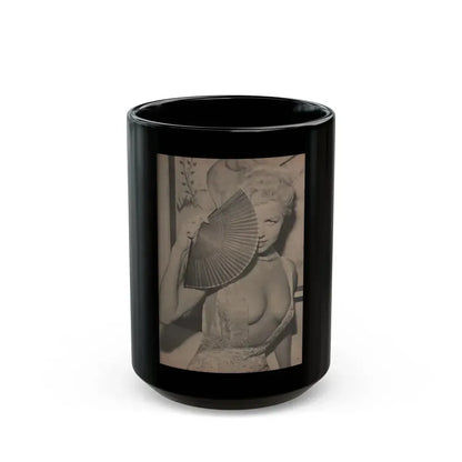 Jeanne Carmen #158 - Pages 37 Pages 2 of 4+1 Full Page B&W Photo from Sir! Mag. April '60 (Vintage Female Icon) Black Coffee Mug 15oz - Go Mug Yourself
