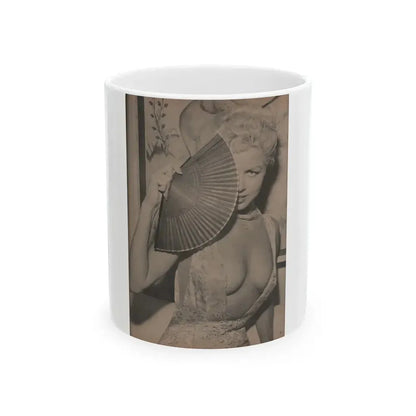 Jeanne Carmen #158 - Pages 37 Pages 2 of 4+1 Full Page B&W Photo from Sir! Mag. April '60 (Vintage Female Icon) White Coffee Mug 11oz - Go Mug Yourself