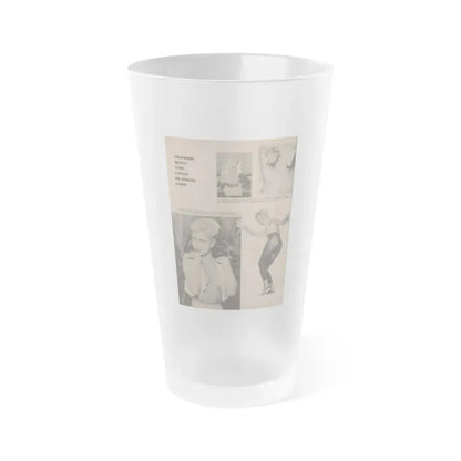 Jeanne Carmen #159 - Pages 38 Pages 3 of 4+4 B&W Photos & 3 Captions from Sir! Mag. April '60 (Vintage Female Icon) Frosted Pint Glass 16oz 16oz Frosted - Go Mug Yourself