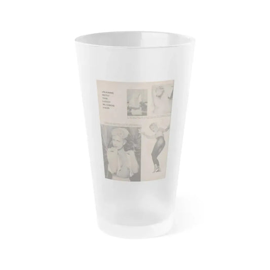 Jeanne Carmen #159 - Pages 38 Pages 3 of 4+4 B&W Photos & 3 Captions from Sir! Mag. April '60 (Vintage Female Icon) Frosted Pint Glass 16oz 16oz Frosted - Go Mug Yourself