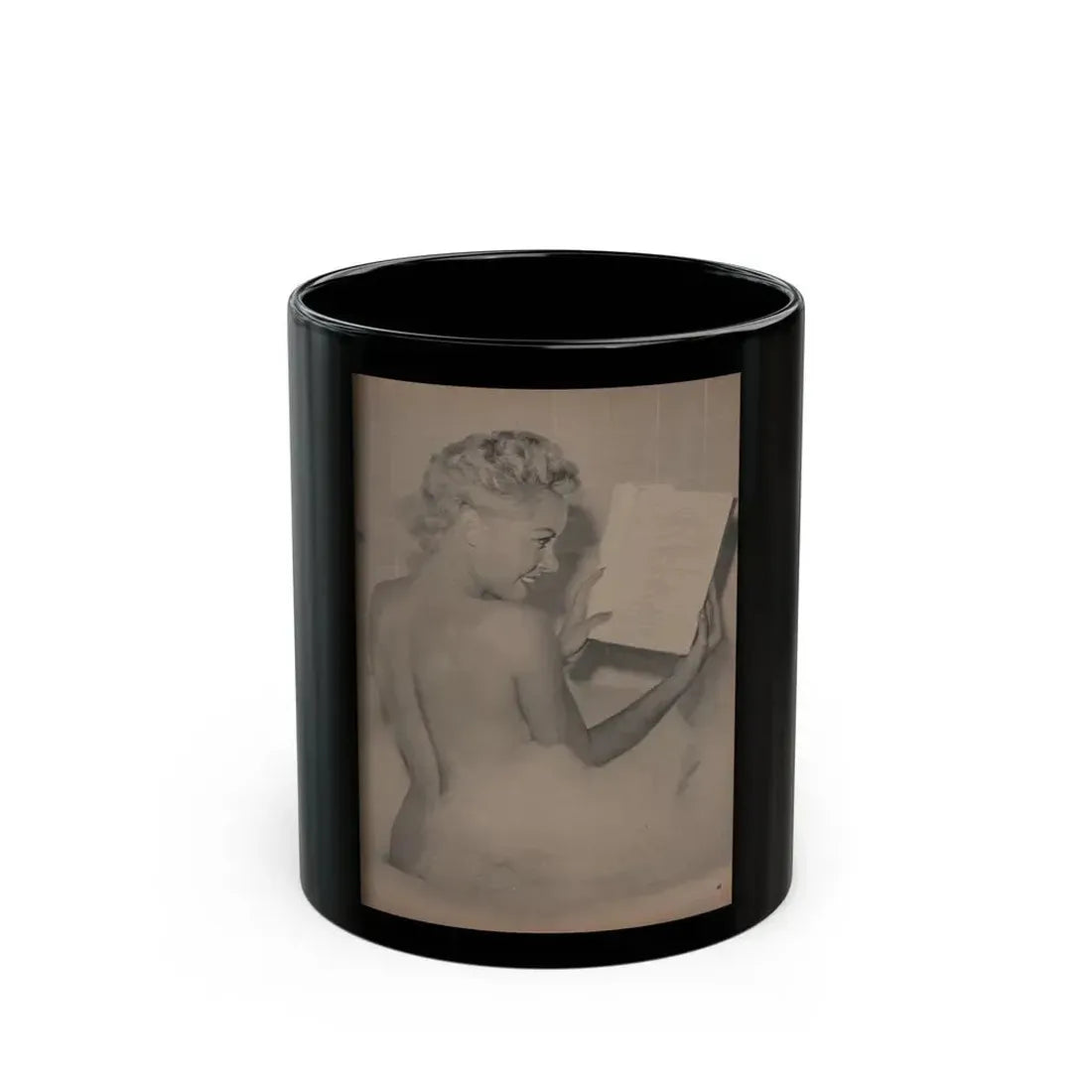 Jeanne Carmen #160 - Pages 39 Pages 4 of 4+1 Full Page B&W Photo from Sir! Mag. April '60 (Vintage Female Icon) Black Coffee Mug 11oz - Go Mug Yourself