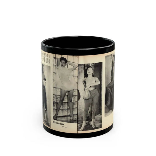 Jeanne Carmen #163 - Pages 20 & 21 Pages 3 & 4 of 4 with, 2 B&W Photos from Mr. Mag. Aug. '59 (Vintage Female Icon) Black Coffee Mug 11oz - Go Mug Yourself
