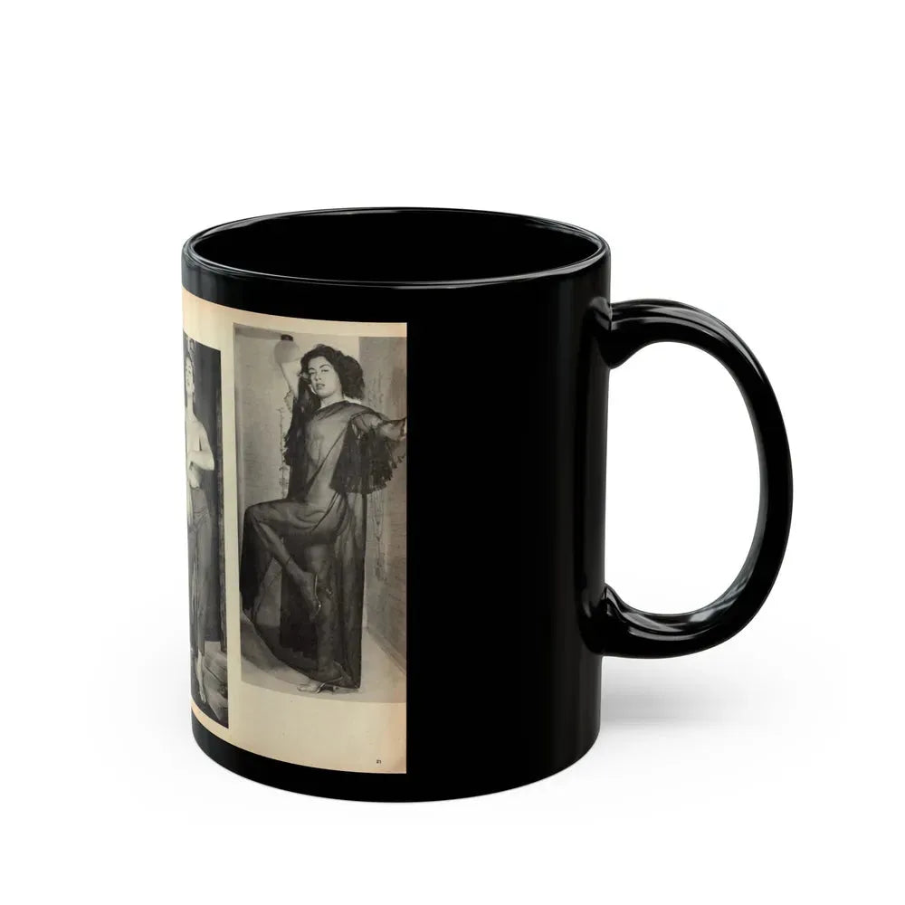 Jeanne Carmen #163 - Pages 20 & 21 Pages 3 & 4 of 4 with, 2 B&W Photos from Mr. Mag. Aug. '59 (Vintage Female Icon) Black Coffee Mug - Go Mug Yourself