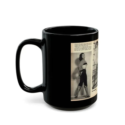 Jeanne Carmen #163 - Pages 20 & 21 Pages 3 & 4 of 4 with, 2 B&W Photos from Mr. Mag. Aug. '59 (Vintage Female Icon) Black Coffee Mug - Go Mug Yourself
