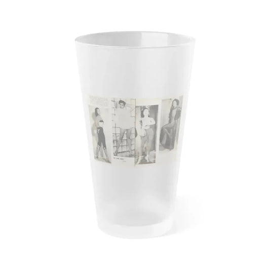 Jeanne Carmen #163 - Pages 20 & 21 Pages 3 & 4 of 4 with, 2 B&W Photos from Mr. Mag. Aug. '59 (Vintage Female Icon) Frosted Pint Glass 16oz 16oz Frosted - Go Mug Yourself