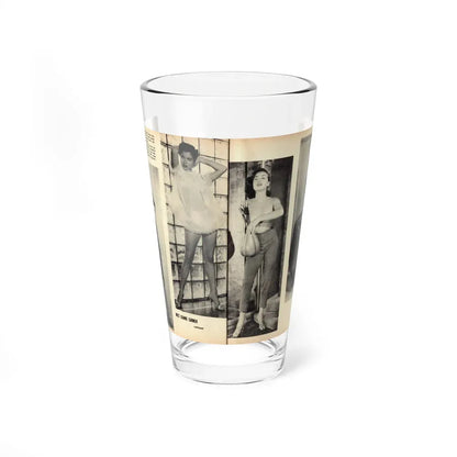 Jeanne Carmen #163 - Pages 20 & 21 Pages 3 & 4 of 4 with, 2 B&W Photos from Mr. Mag. Aug. '59 (Vintage Female Icon) Pint Glass 16oz 16oz - Go Mug Yourself