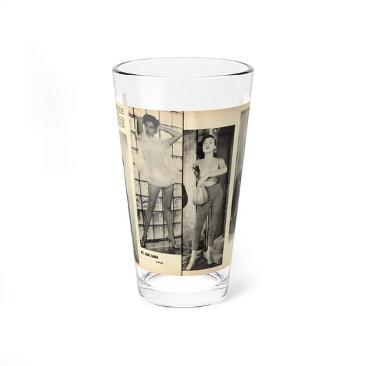 Jeanne Carmen #163 - Pages 20 & 21 Pages 3 & 4 of 4 with, 2 B&W Photos from Mr. Mag. Aug. '59 (Vintage Female Icon) Pint Glass 16oz 16oz - Go Mug Yourself