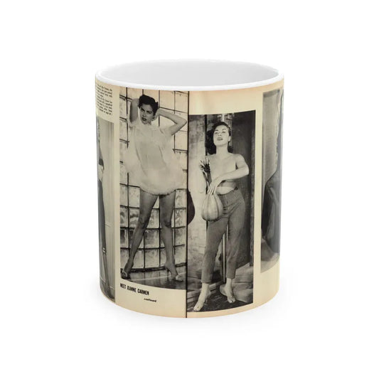 Jeanne Carmen #163 - Pages 20 & 21 Pages 3 & 4 of 4 with, 2 B&W Photos from Mr. Mag. Aug. '59 (Vintage Female Icon) White Coffee Mug 11oz - Go Mug Yourself