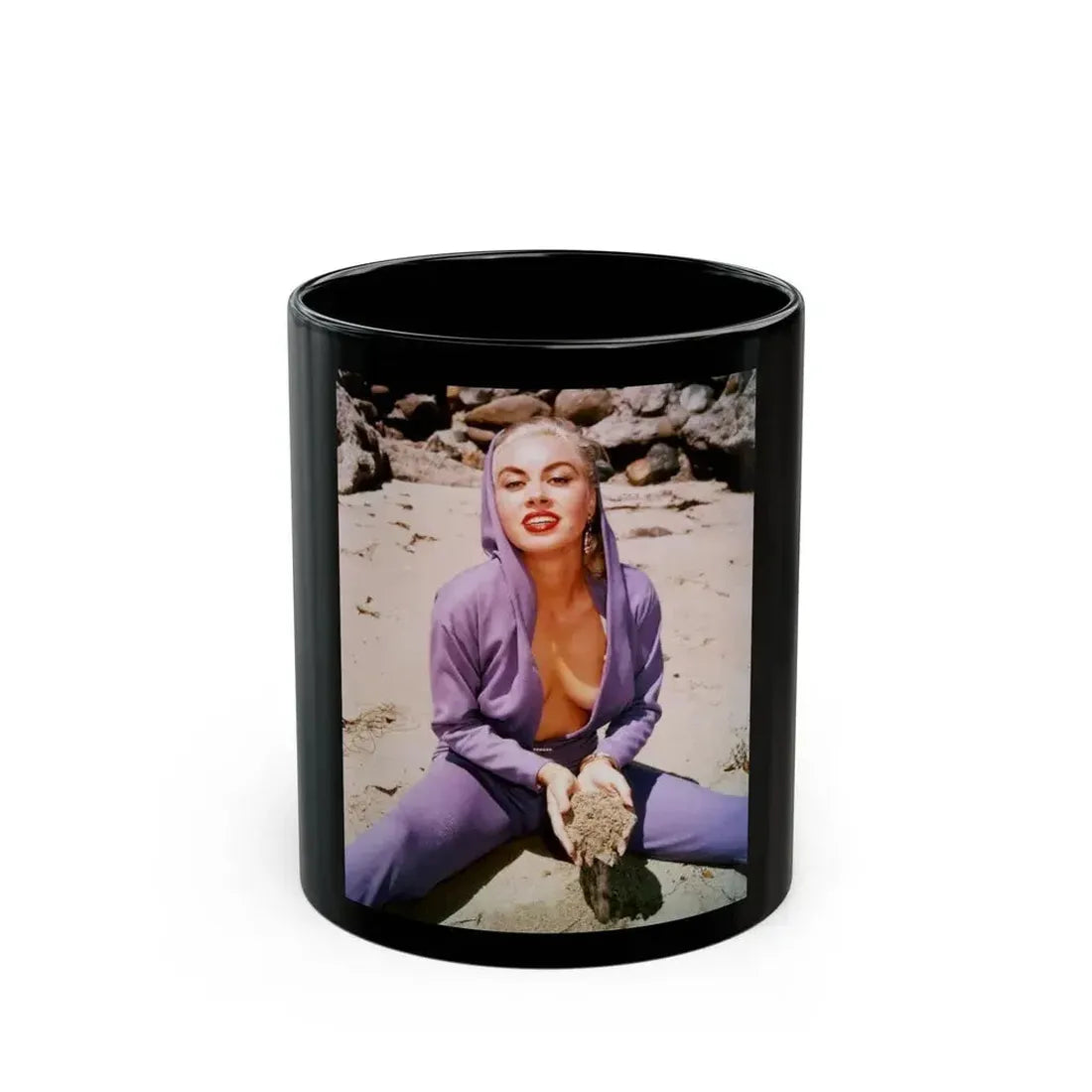 Jeanne Carmen #17 (Vintage Female Icon) Black Coffee Mug 11oz - Go Mug Yourself
