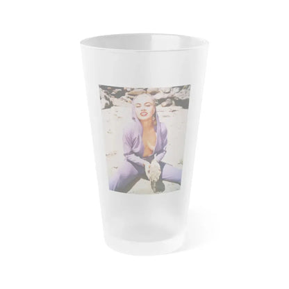 Jeanne Carmen #17 (Vintage Female Icon) Frosted Pint Glass 16oz 16oz Frosted - Go Mug Yourself