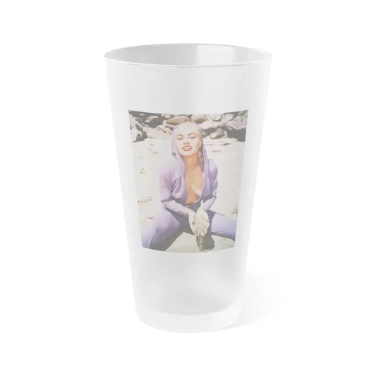 Jeanne Carmen #17 (Vintage Female Icon) Frosted Pint Glass 16oz 16oz Frosted - Go Mug Yourself