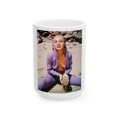 Jeanne Carmen #17 (Vintage Female Icon) White Coffee Mug 15oz - Go Mug Yourself