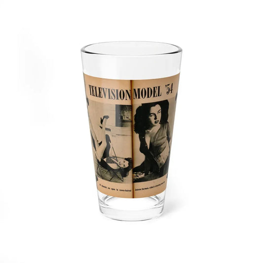 Jeanne Carmen #187 - Pages 68 & 69 Pages 1 & 2 of 7+2 B&W Photos & caption from PHOTO Digest Mag. Aug. '54 (Vintage Female Icon) Pint Glass 16oz 16oz - Go Mug Yourself