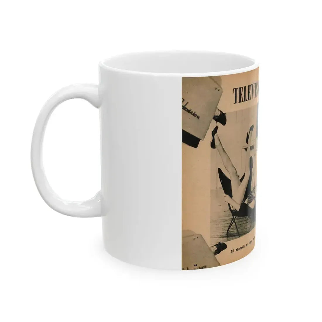 Jeanne Carmen #187 - Pages 68 & 69 Pages 1 & 2 of 7+2 B&W Photos & caption from PHOTO Digest Mag. Aug. '54 (Vintage Female Icon) White Coffee Mug - Go Mug Yourself