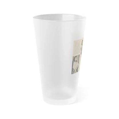 Jeanne Carmen #188 - Pages 70 & 71 Pages 3 & 4 of 7+3 B&W Photos & short article from PHOTO Digest Mag. Aug. '54 (Vintage Female Icon) Frosted Pint Glass 16oz - Go Mug Yourself