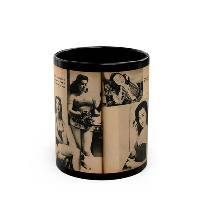 Jeanne Carmen #189 - Pages 72 & 73 Pages 4 & 5 of 7+4 B&W Photos from PHOTO Digest Mag. Aug. '54 (Vintage Female Icon) Black Coffee Mug - Go Mug Yourself