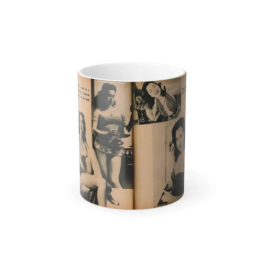 Jeanne Carmen #189 - [Pages 72 & 73] Pages 4 & 5 of 7+4 B&W Photos from PHOTO Digest Mag. Aug. '54 (Vintage Female Icon) Color Changing Coffee Mug 11oz - Go Mug Yourself