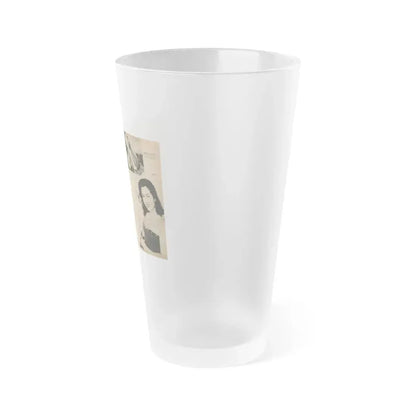 Jeanne Carmen #189 - Pages 72 & 73 Pages 4 & 5 of 7+4 B&W Photos from PHOTO Digest Mag. Aug. '54 (Vintage Female Icon) Frosted Pint Glass 16oz - Go Mug Yourself