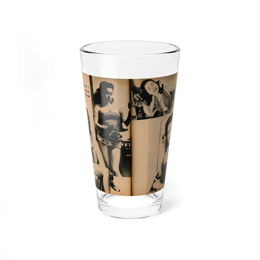 Jeanne Carmen #189 - Pages 72 & 73 Pages 4 & 5 of 7+4 B&W Photos from PHOTO Digest Mag. Aug. '54 (Vintage Female Icon) Pint Glass 16oz 16oz - Go Mug Yourself