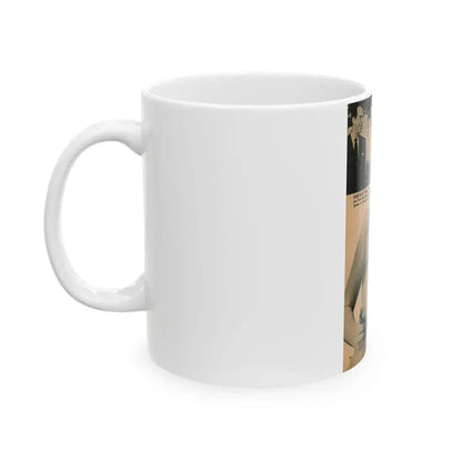 Jeanne Carmen #190 - Pages 74 Pages 6 & 7 of 7+2 B&W Photos & Caption from PHOTO Digest Mag. Aug. '54 (Vintage Female Icon) White Coffee Mug - Go Mug Yourself