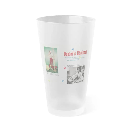 Jeanne Carmen #191 - Pages 49 Pages 1 of 2+2 Photos 1 Color & 1 B&W from ACE Magazine April '58 (Vintage Female Icon) Frosted Pint Glass 16oz 16oz Frosted - Go Mug Yourself