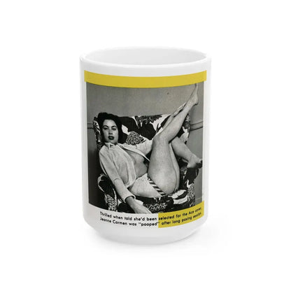 Jeanne Carmen #193 - Pages 50 Pages 2 of 2+1 Small B&W Photo from Ace Magazine April '58 (Vintage Female Icon) White Coffee Mug 15oz - Go Mug Yourself