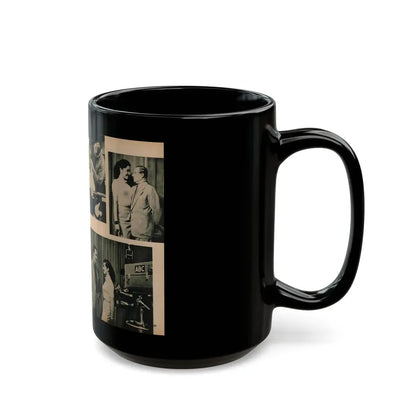 Jeanne Carmen #195 - Pages 82 & 83 Pages 3 & 4 of 4+5 B&W Photos & Caption from EYE Digest Mag. July '54 (Vintage Female Icon) Black Coffee Mug - Go Mug Yourself