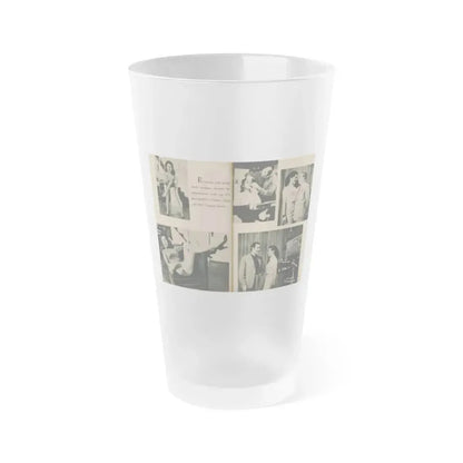 Jeanne Carmen #195 - Pages 82 & 83 Pages 3 & 4 of 4+5 B&W Photos & Caption from EYE Digest Mag. July '54 (Vintage Female Icon) Frosted Pint Glass 16oz 16oz Frosted - Go Mug Yourself