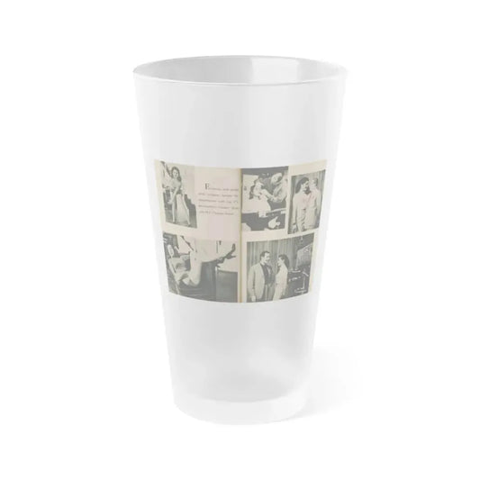 Jeanne Carmen #195 - Pages 82 & 83 Pages 3 & 4 of 4+5 B&W Photos & Caption from EYE Digest Mag. July '54 (Vintage Female Icon) Frosted Pint Glass 16oz 16oz Frosted - Go Mug Yourself