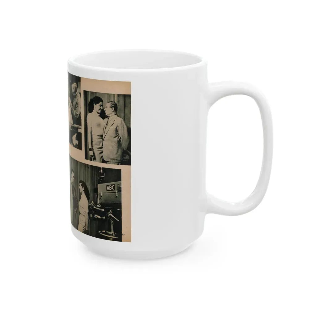 Jeanne Carmen #195 - Pages 82 & 83 Pages 3 & 4 of 4+5 B&W Photos & Caption from EYE Digest Mag. July '54 (Vintage Female Icon) White Coffee Mug - Go Mug Yourself