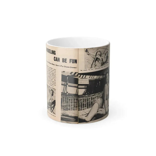 Jeanne Carmen #196 - [Pages 84 & 85] Pages 1 & 2 of 2+3 B&W Photos, Caption & Article from Photo-rama Digest July '58 (Vintage Female Icon) Color Changing Mug 11oz 11oz - Go Mug Yourself