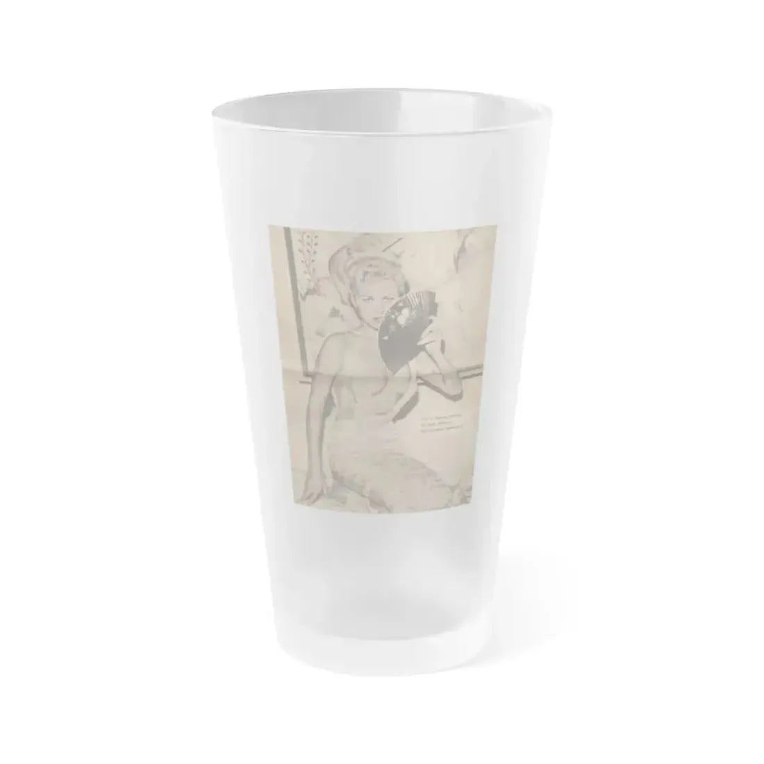 Jeanne Carmen #198 - Pages 3 & 4 of 4 with, 1 B&W Centerfold Photo & Caption from Bold Pocket Mag. April '59 (Vintage Female Icon) Frosted Pint Glass 16oz 16oz Frosted - Go Mug Yourself