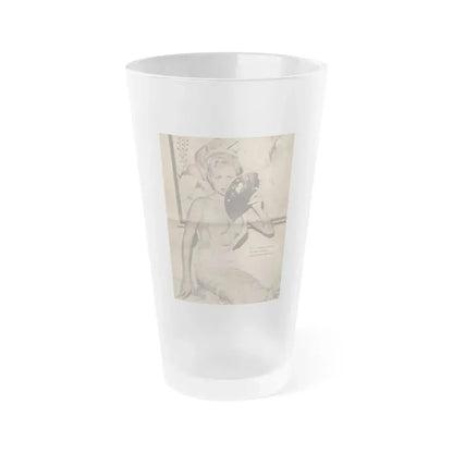 Jeanne Carmen #198 - Pages 3 & 4 of 4 with, 1 B&W Centerfold Photo & Caption from Bold Pocket Mag. April '59 (Vintage Female Icon) Frosted Pint Glass 16oz 16oz Frosted - Go Mug Yourself