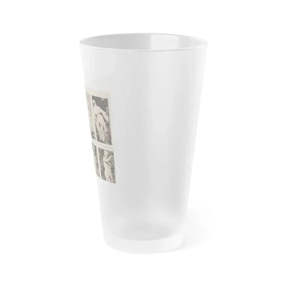 Jeanne Carmen #200 - Pages 24 & 25 Pages 3 & 4 of 8+6 B&W Photos, Captions & Short Article from Foto-rama Digest Mag. Sept. '58 (Vintage Female Icon) Frosted Pint Glass 16oz - Go Mug Yourself