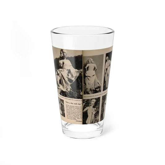 Jeanne Carmen #200 - Pages 24 & 25 Pages 3 & 4 of 8+6 B&W Photos, Captions & Short Article from Foto-rama Digest Mag. Sept. '58 (Vintage Female Icon) Pint Glass 16oz 16oz - Go Mug Yourself