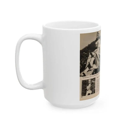 Jeanne Carmen #200 - Pages 24 & 25 Pages 3 & 4 of 8+6 B&W Photos, Captions & Short Article from Foto-rama Digest Mag. Sept. '58 (Vintage Female Icon) White Coffee Mug - Go Mug Yourself