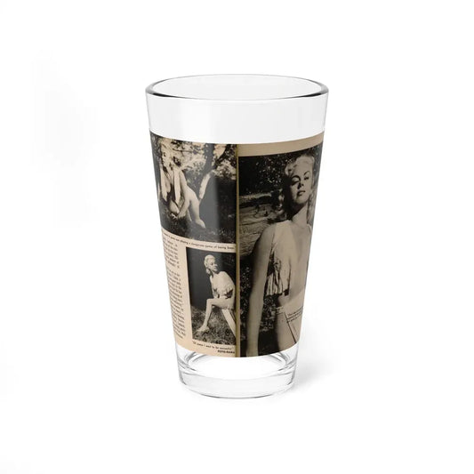 Jeanne Carmen #202 - Pages 28 & 29 Pages 7 & 8 of 8+3 B&W Photos, Captions & Short Article End from Foto-rama Digest Mag. Sept. '58 (Vintage Female Icon) Pint Glass 16oz 16oz - Go Mug Yourself