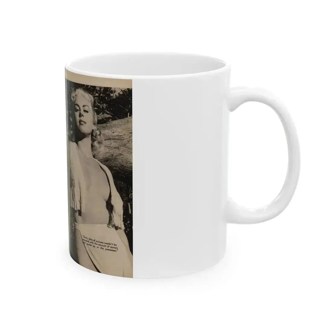 Jeanne Carmen #202 - Pages 28 & 29 Pages 7 & 8 of 8+3 B&W Photos, Captions & Short Article End from Foto-rama Digest Mag. Sept. '58 (Vintage Female Icon) White Coffee Mug - Go Mug Yourself