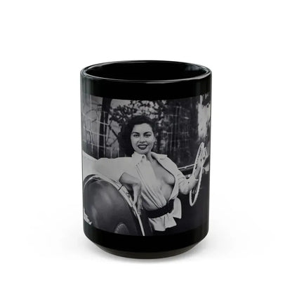 Jeanne Carmen #205 (Vintage Female Icon) Black Coffee Mug 15oz - Go Mug Yourself
