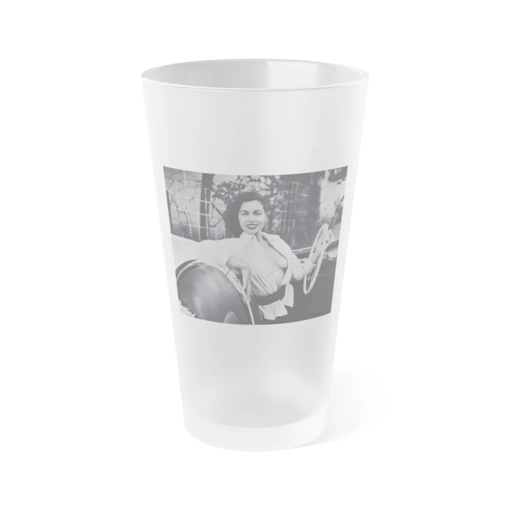 Jeanne Carmen #205 (Vintage Female Icon) Frosted Pint Glass 16oz-16oz-Frosted-Go Mug Yourself