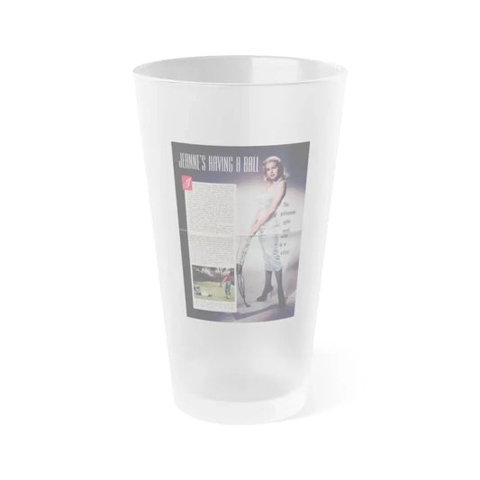 Jeanne Carmen #206 (Vintage Female Icon) Frosted Pint Glass 16oz 16oz Frosted - Go Mug Yourself