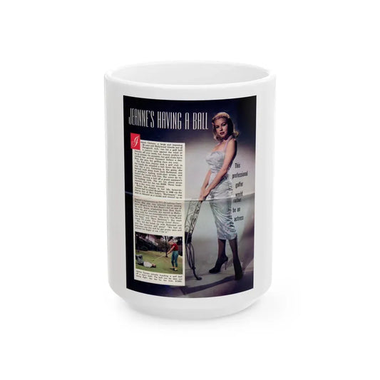 Jeanne Carmen #206 (Vintage Female Icon) White Coffee Mug 15oz - Go Mug Yourself