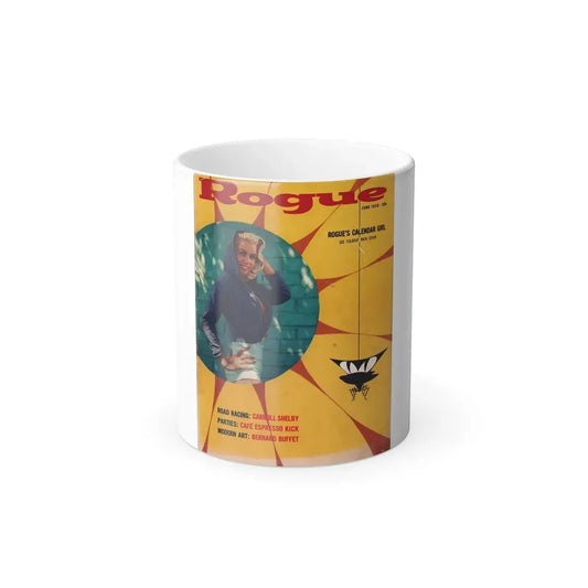 Jeanne Carmen #210 - Jeanne on Cover in Color & spread inside from Rogue Mag. June '59 (Vintage Female Icon) Color Changing Coffee Mug 11oz - Go Mug Yourself