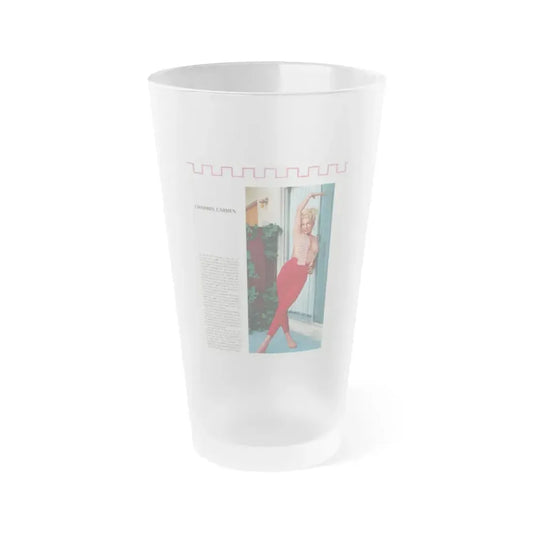 Jeanne Carmen #211 - Pages 45 Pages 1 of 5+1 Color Photo & Article from Rogue Mag. June '59 (Vintage Female Icon) Frosted Pint Glass 16oz 16oz Frosted - Go Mug Yourself