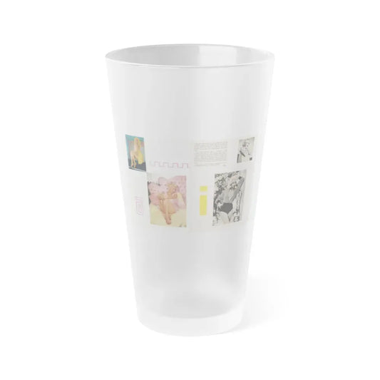 Jeanne Carmen #213 - Pages 48 & 49 Pages 4 & 5 of 5+2 Color Photos & 2 B&W Photos and end of article from Rogue Mag. June '59 (Vintage Female Icon) Frosted Pint Glass 16oz 16oz Frosted - Go Mug Yourself