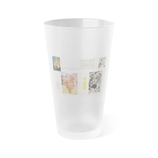 Jeanne Carmen #213 - Pages 48 & 49 Pages 4 & 5 of 5+2 Color Photos & 2 B&W Photos and end of article from Rogue Mag. June '59 (Vintage Female Icon) Frosted Pint Glass 16oz 16oz Frosted - Go Mug Yourself